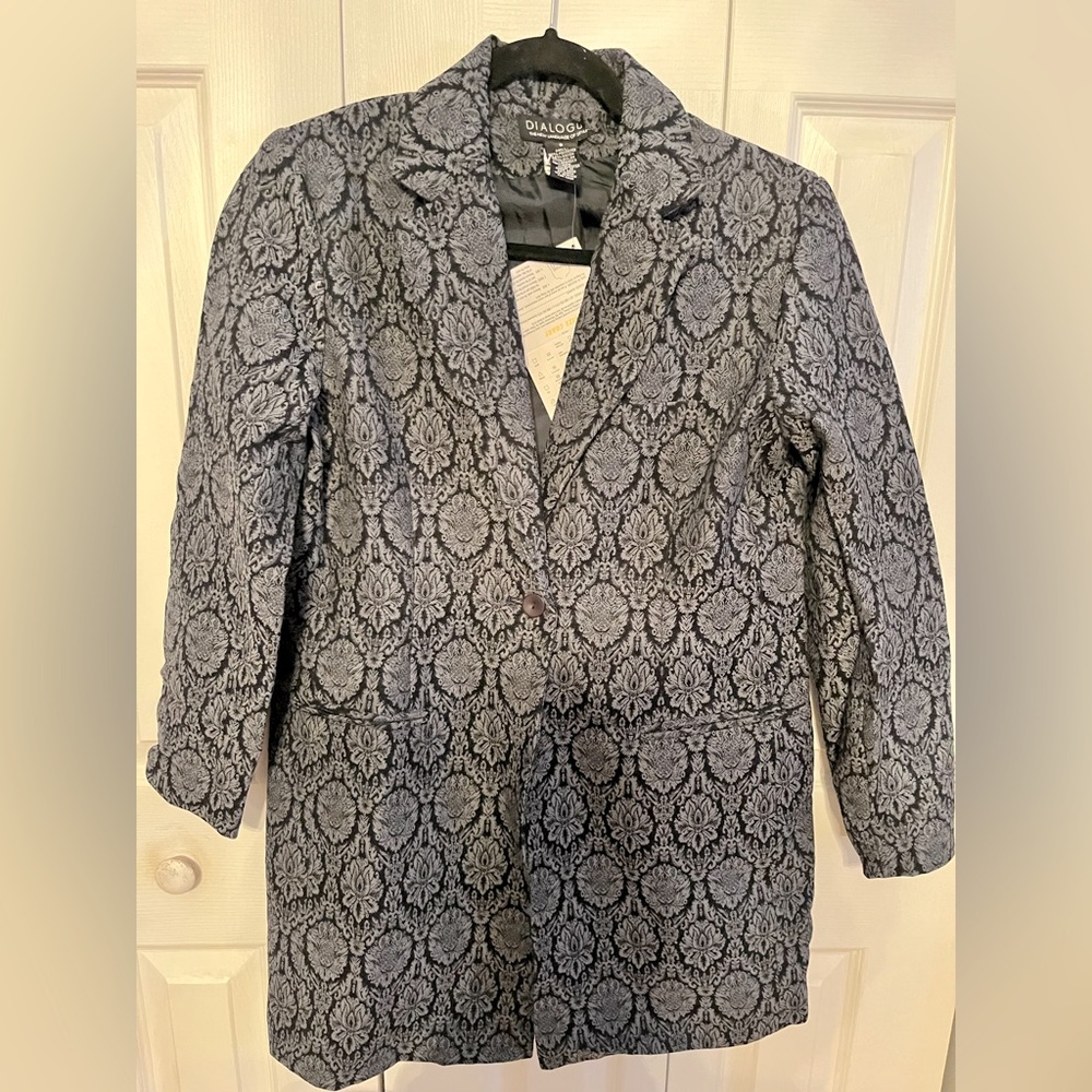 New Black Brocade Blazer
